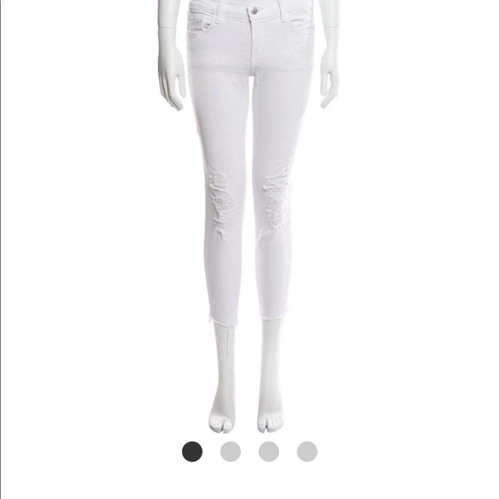 J Brand distressed white skinny jeans